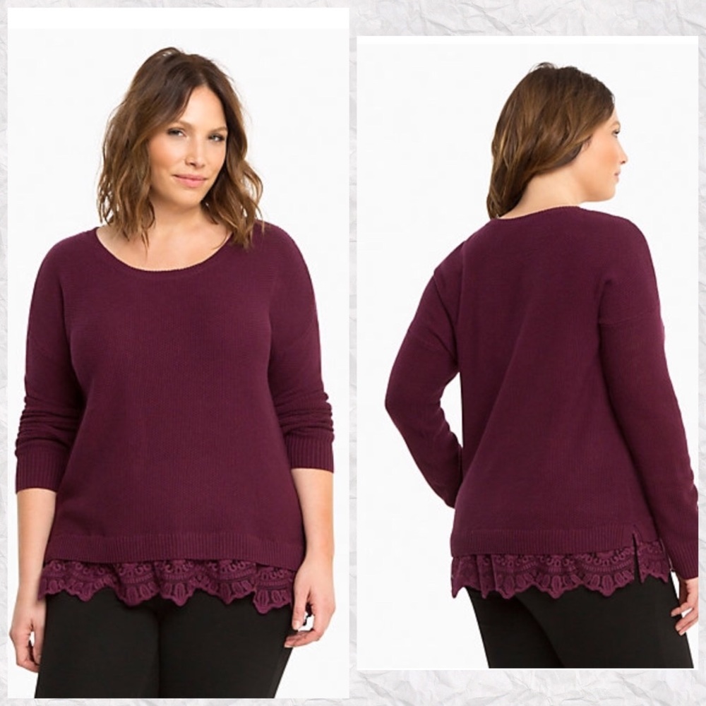 ❌SOLD❌Torrid Burgundy Textured Sweater - Picture 2 of 8